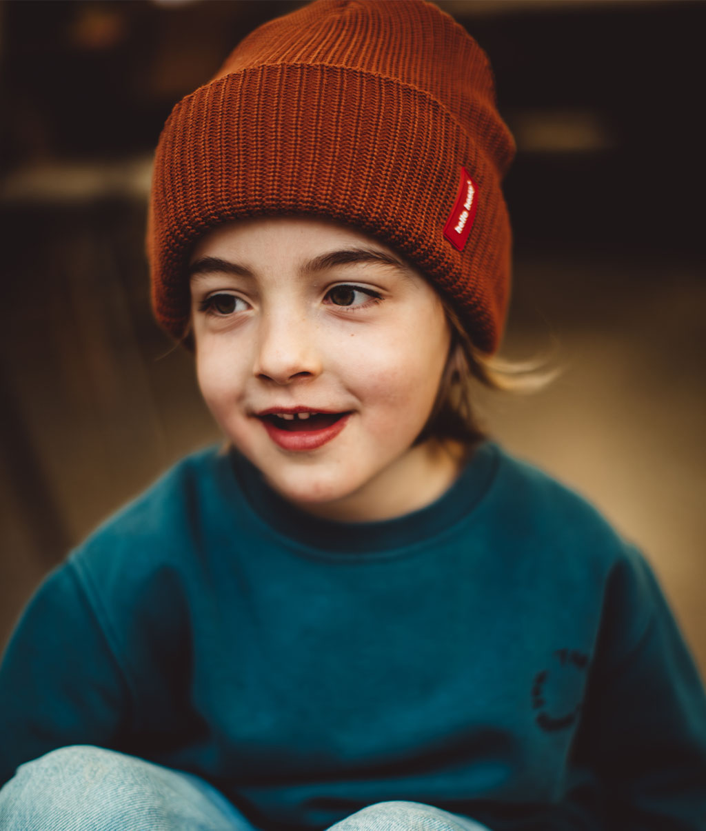 Bunte Mütze Kinder & Erwachsene Flow Nut, 100% Bio-Baumwolle, ohne Bommel, ab 9 Monaten, Cool Kids Only !