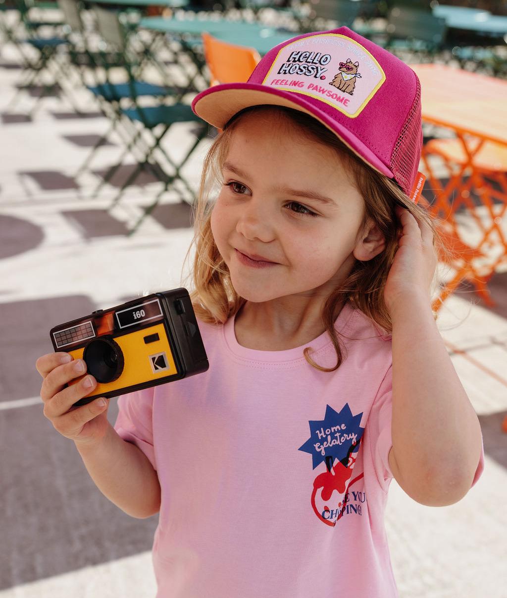 Cap für Kinder Fuchsia gebogener Schirm Patch Hello Hossy
