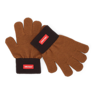 Zweifarbige Handschuhe aus Strick Handy Blacky für Kinder und Babys – Flachansicht