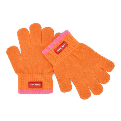 Zweifarbige Handschuhe aus Strick Handy Indie für Kinder und Babys – Flachansicht
