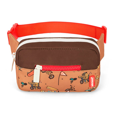 Bauchtasche Kind Braun Aufdruck Mascots Fahrrad Reißverschluss-Detail Hello Hossy