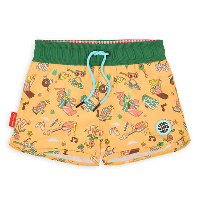 Badeshorts Junge Camel Musik-Motiv Grüner Elastikbund Hello Hossy