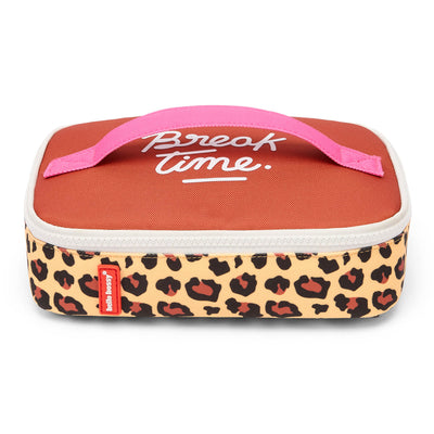 Snacktasche Kind Cremeweiß Leopard-Motiv Rosa Griff Hello Hossy
