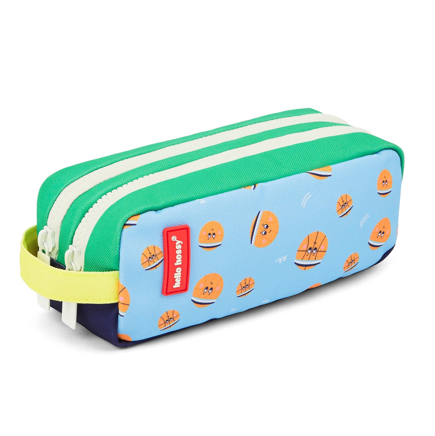 Trousse scolaire enfant bleu motif ballons basket Hello Hossy