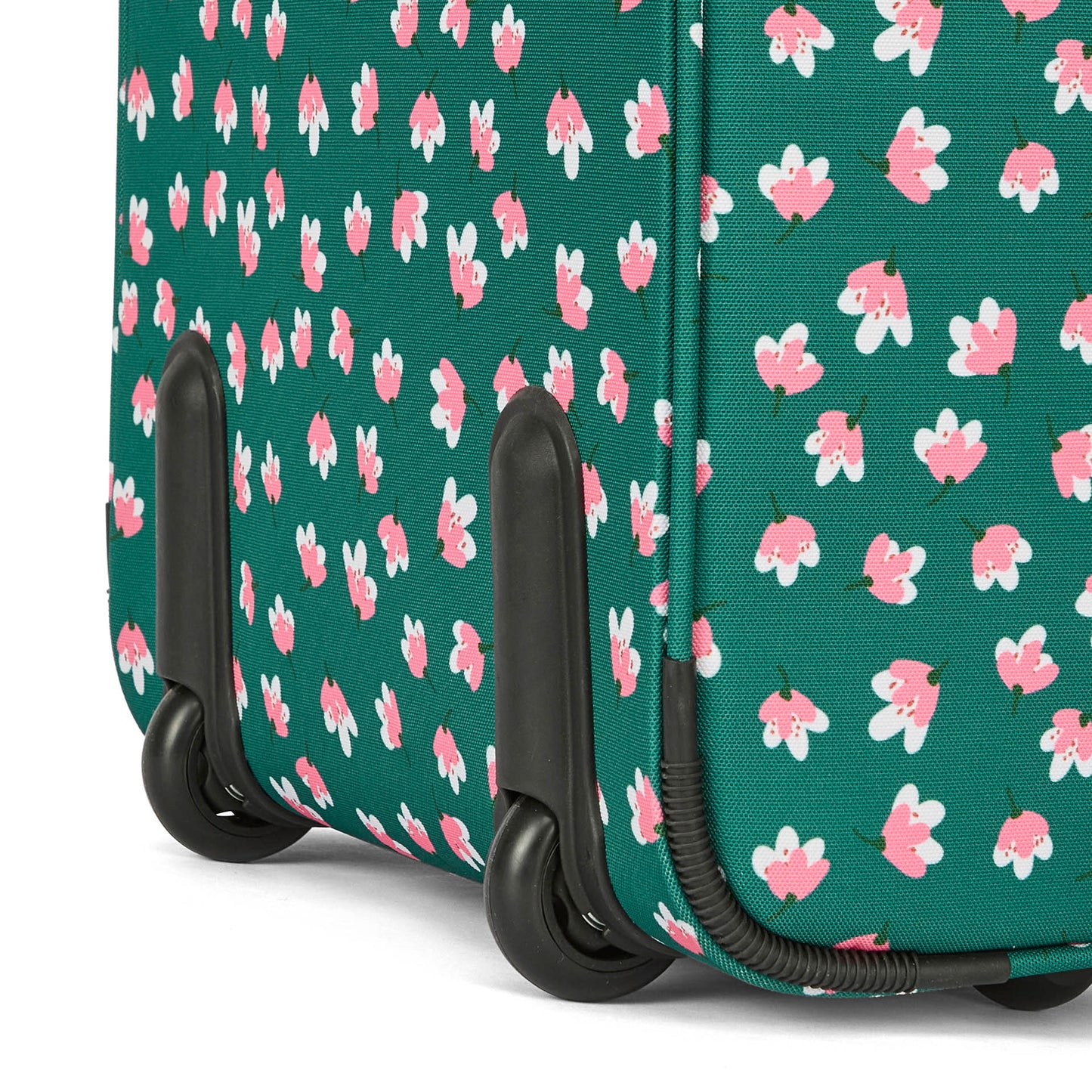 Koffer Kind Grün Blumen-Motiv schwarze Räder Hello Hossy
