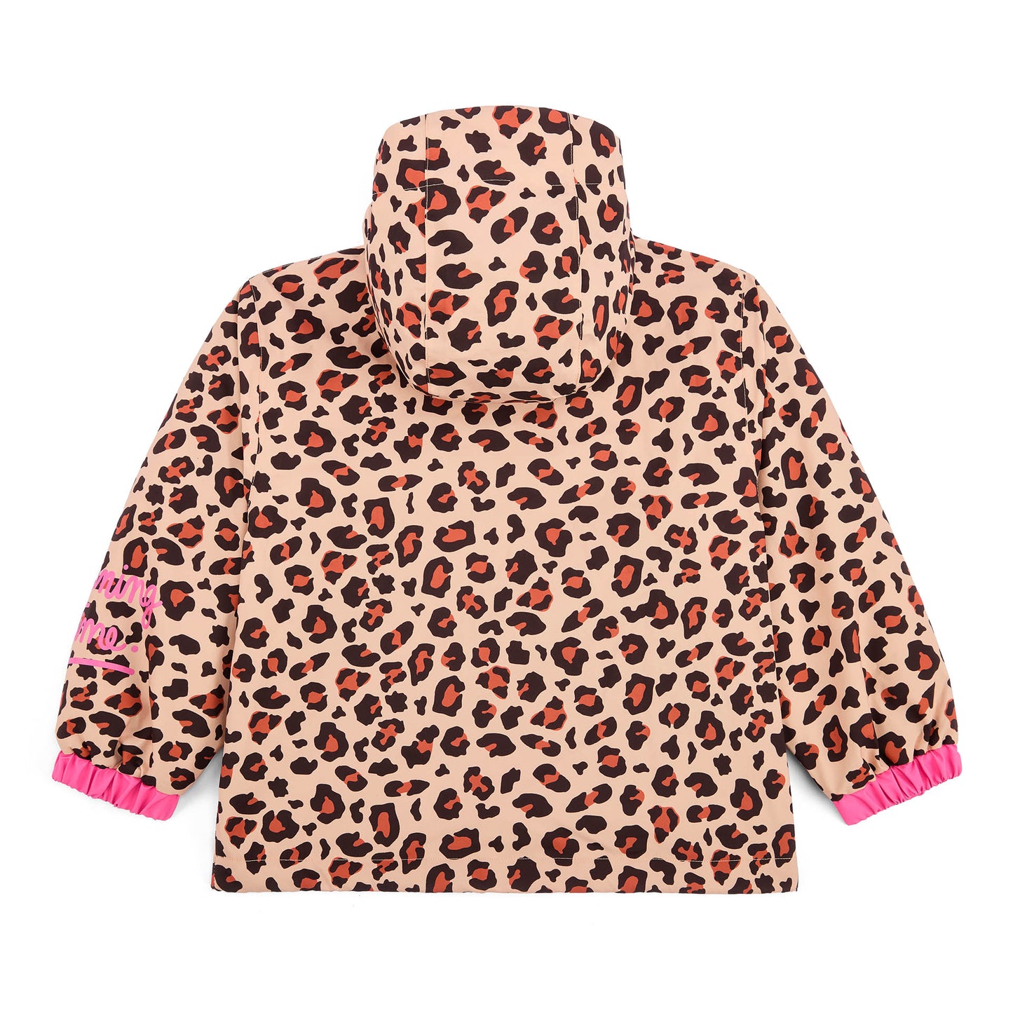 Winterjacke Kind leopard-Muster Kapuze elastische rosa Ärmel Hello Hossy