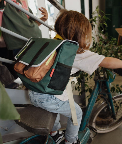 Rucksack Kind grün braune Vordertasche Hello Hossy