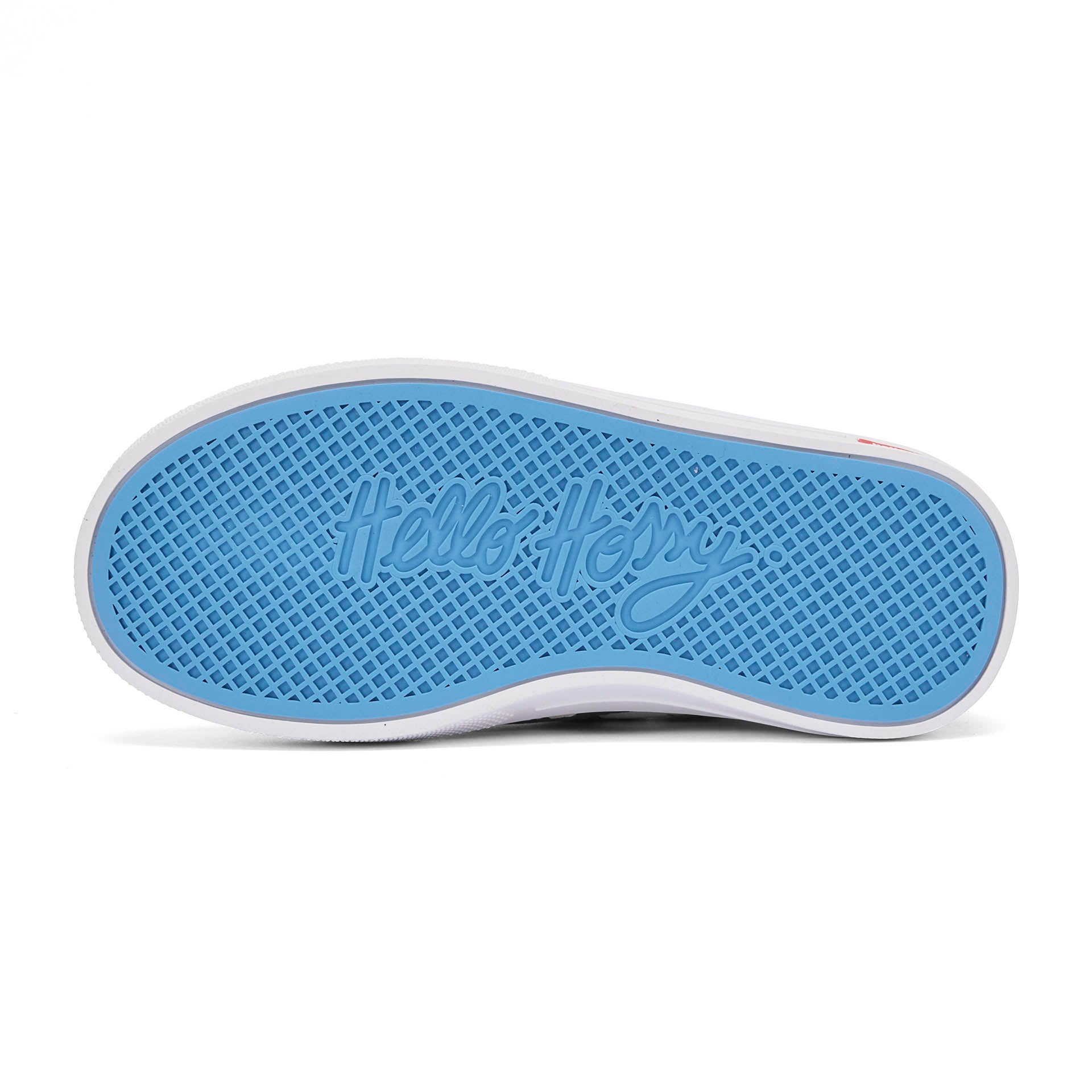 Kindersneakers blaue Sohle USA-Reise-Aufdrucke Cremeweiß Braun Hello Hossy