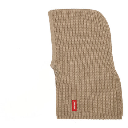 Cagoule en maille beige Hoody Latte pour enfant et bébé - vue de profil, à plat