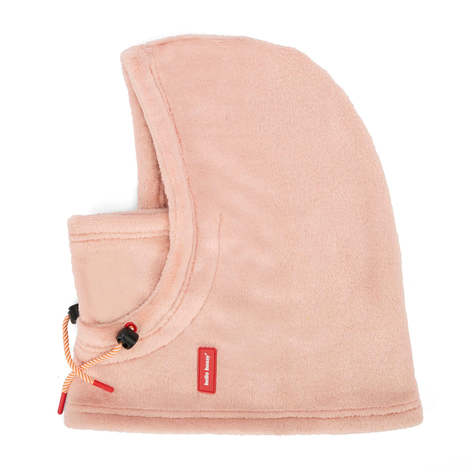 Cagoule en polaire rose Warmy Pink pour enfant et bébé - vue de profil, à plat