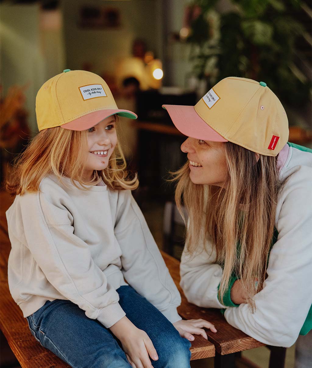 Casquette Parents-Enfants Mini Sunset, visière courbée, 100% coton biologique, matchy-matchy, dès 9 mois, Cool Kids Only !