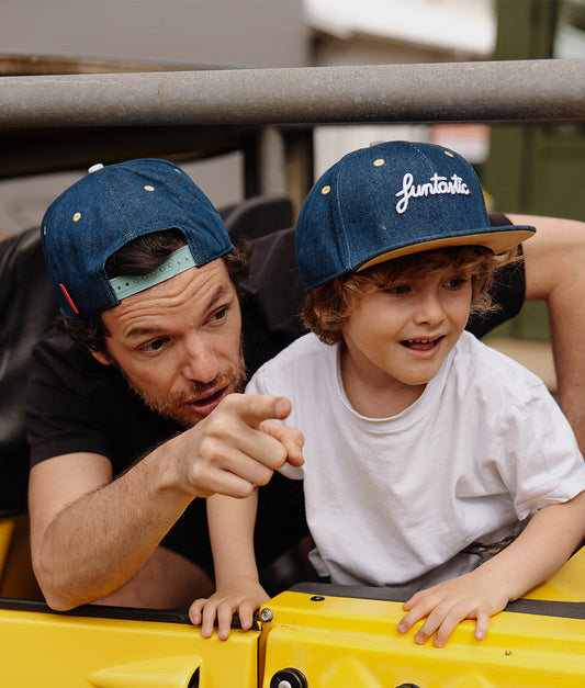Cap Eltern-Kinder Jean Funtastic, flacher Schirm, Bio-Baumwolle, Oeko-Tex-zertifiziert, ab 9 Monaten, Cool Kids Only !