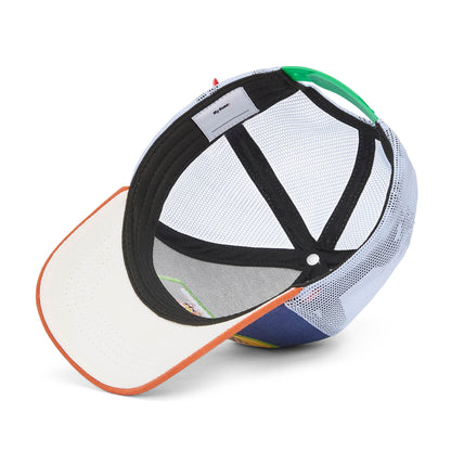 Cap Kind Blau Orange Gebogener Schirm Netz Weiß Hello Hossy