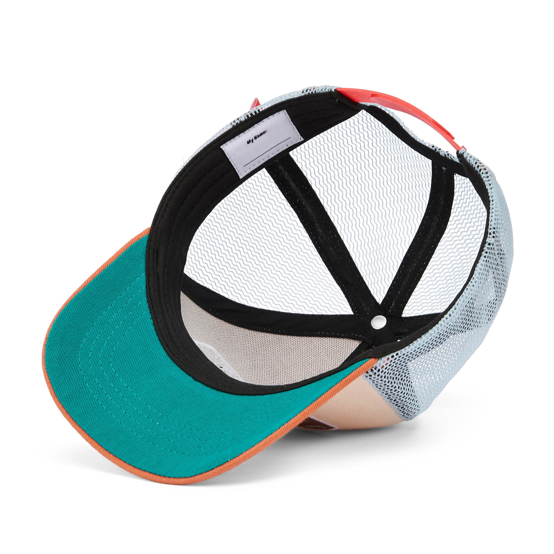 Cap Kind Beige Orange, Gebogener Schirm, Netz hinten, Hello Hossy