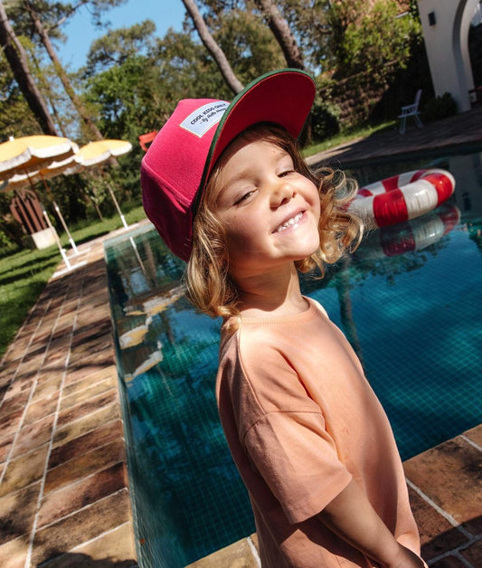 Casquette enfant fuchsia visière courbée broderie Cool Kids Only Hello Hossy