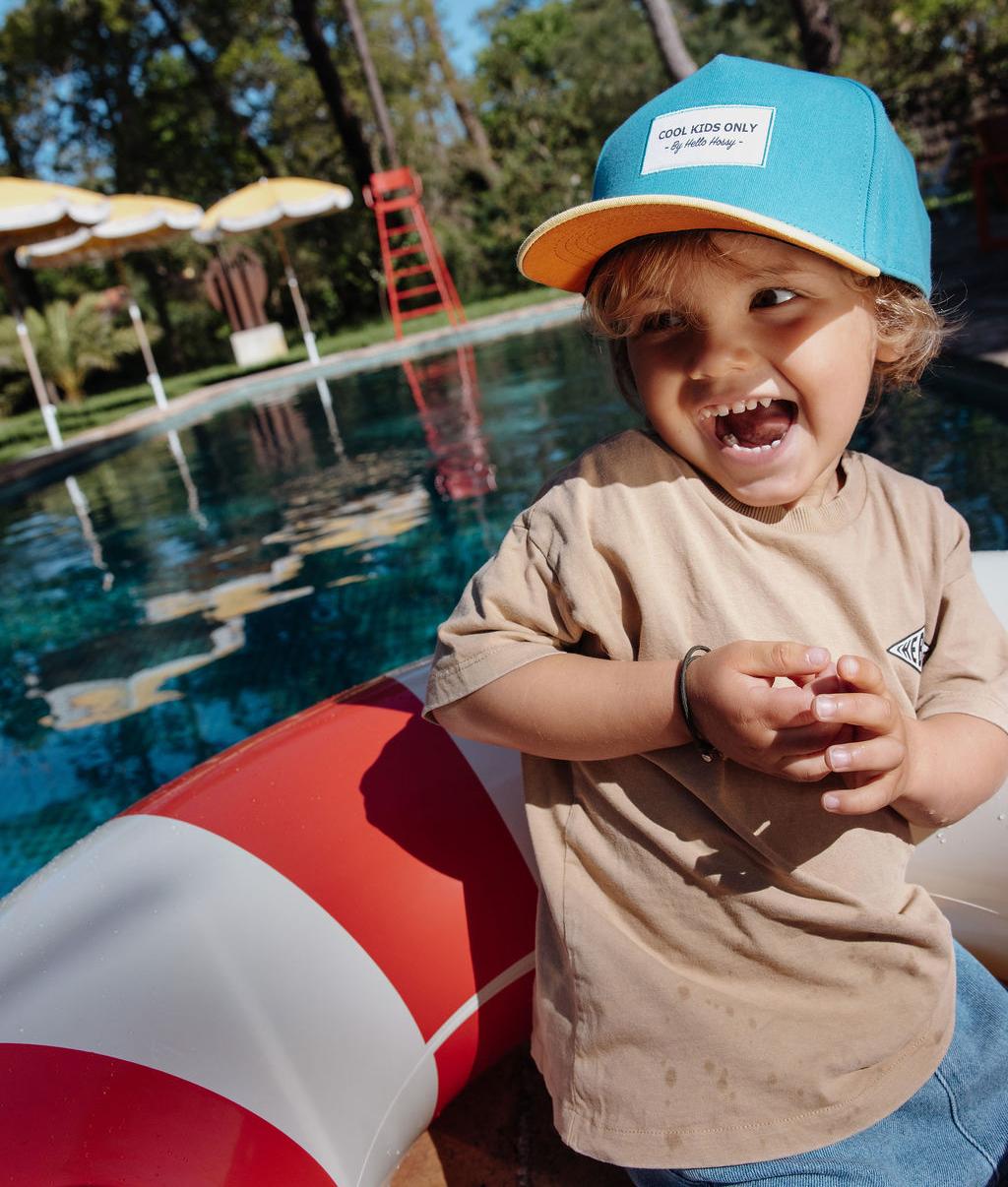 Cap Kind Blau Gelb Schirm Stickerei Cool Kids Only Hello Hossy