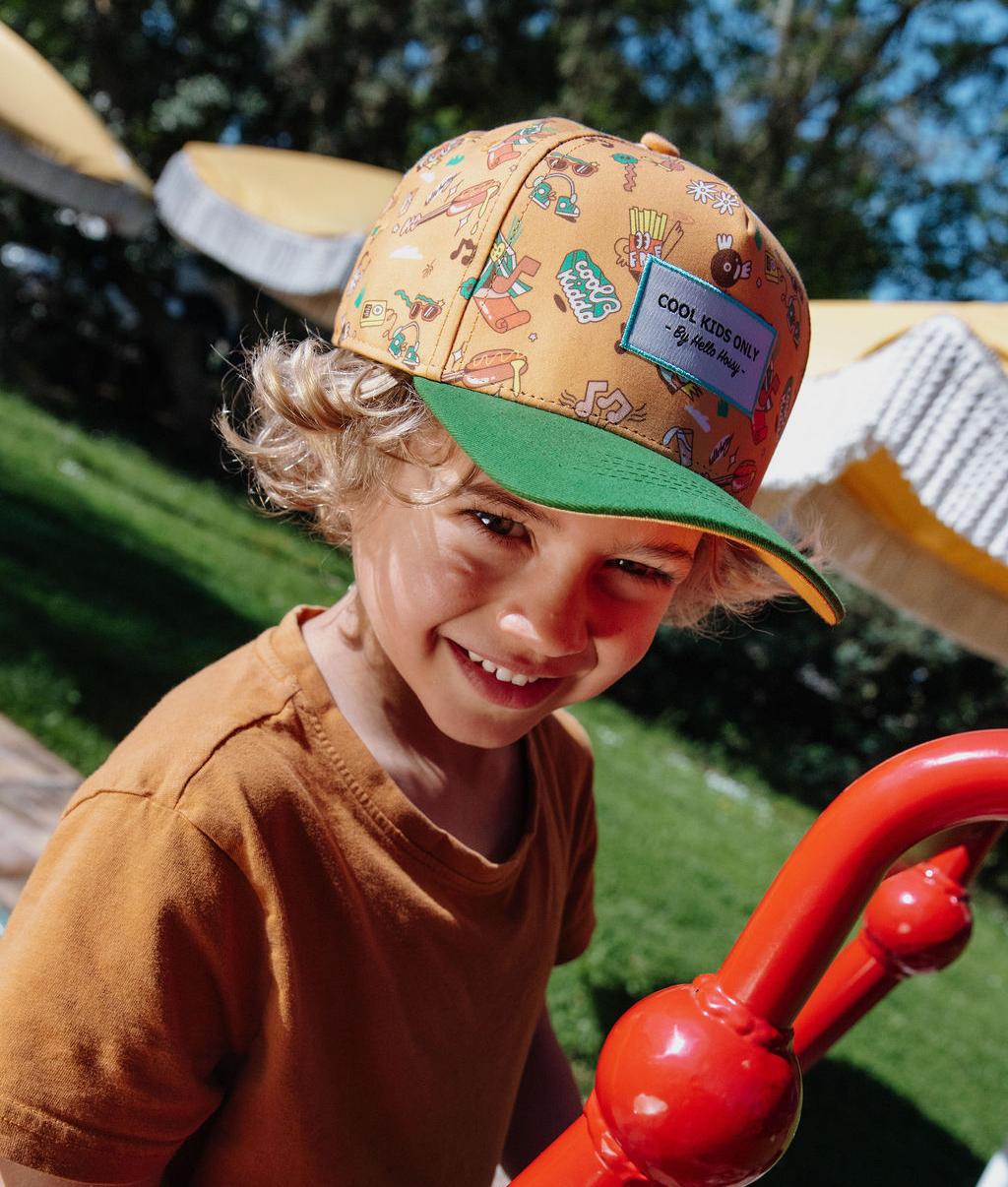 Cap Kind Camel Musik-Aufdruck Grüner Schirm Stickerei Cool Kids Only Hello Hossy