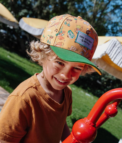 Cap Kind Camel Musik-Aufdruck Grüner Schirm Stickerei Cool Kids Only Hello Hossy