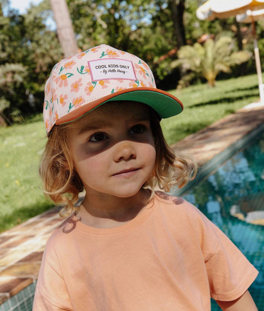 Casquette enfant motif fleurs vue de face Hello Hossy