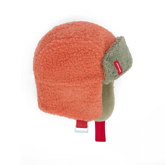 Chapka en moumoute et polaire bicolore Cozy Jim pour enfant et bébé  – vue de profil