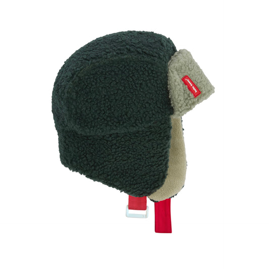 Chapka en moumoute et polaire bicolore Cozy Neo pour enfant et bébé  – vue de profil