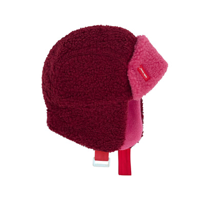 Chapka en moumoute et polaire bicolore Cozy Tara pour enfant et bébé  – vue de profil