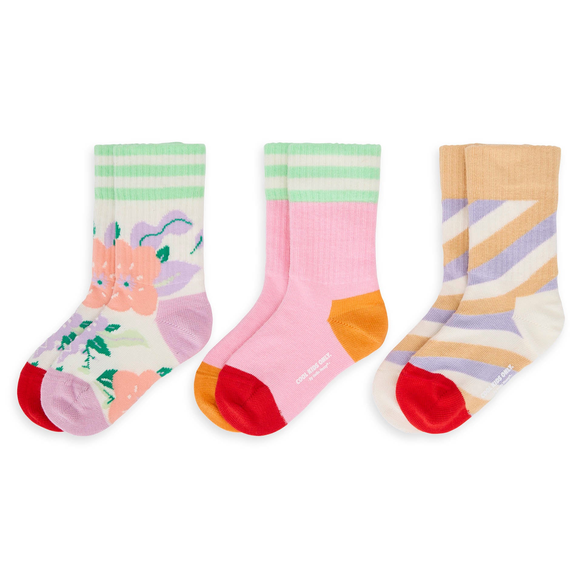 Chaussettes Enfants Flowers, coton biologique, accessoire coloré, cadeau enfant, dès 1 an, Cool Kids Only !