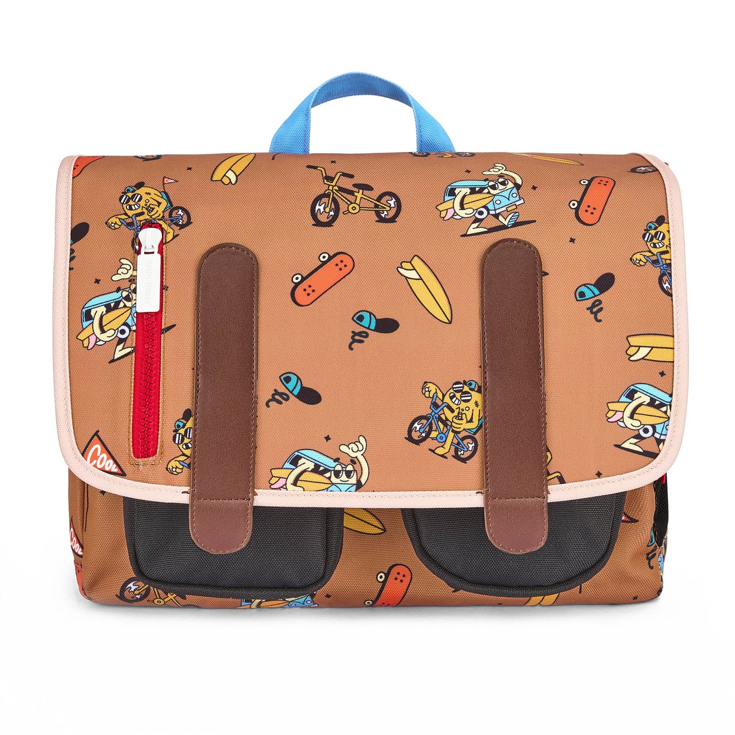 Schultasche Kind braun Muster Mascots Fahrrad Hello Hossy