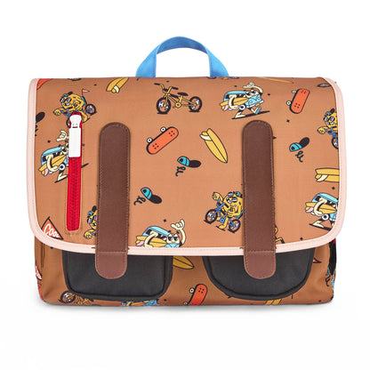 Schultasche Kind braun Muster Mascots Fahrrad Hello Hossy