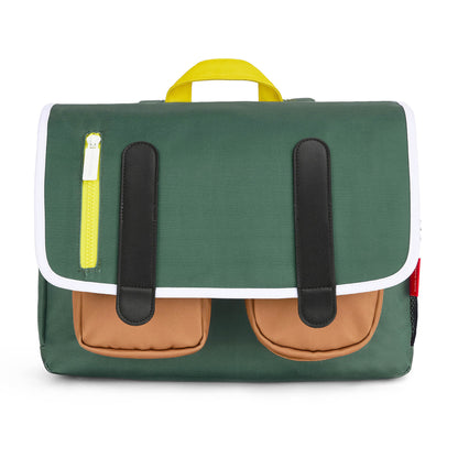 Schultasche Kind grün Taschen braun Verschluss gelb Hello Hossy