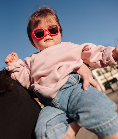 Sonnenbrillen Kind Rot Quadratische Gestellform Babygröße Hello Hossy