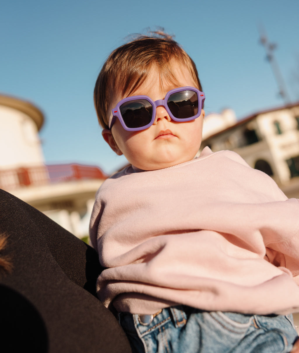 Sonnenbrillen für Kinder Violett Quadratische Gestellform Babygröße Hello Hossy