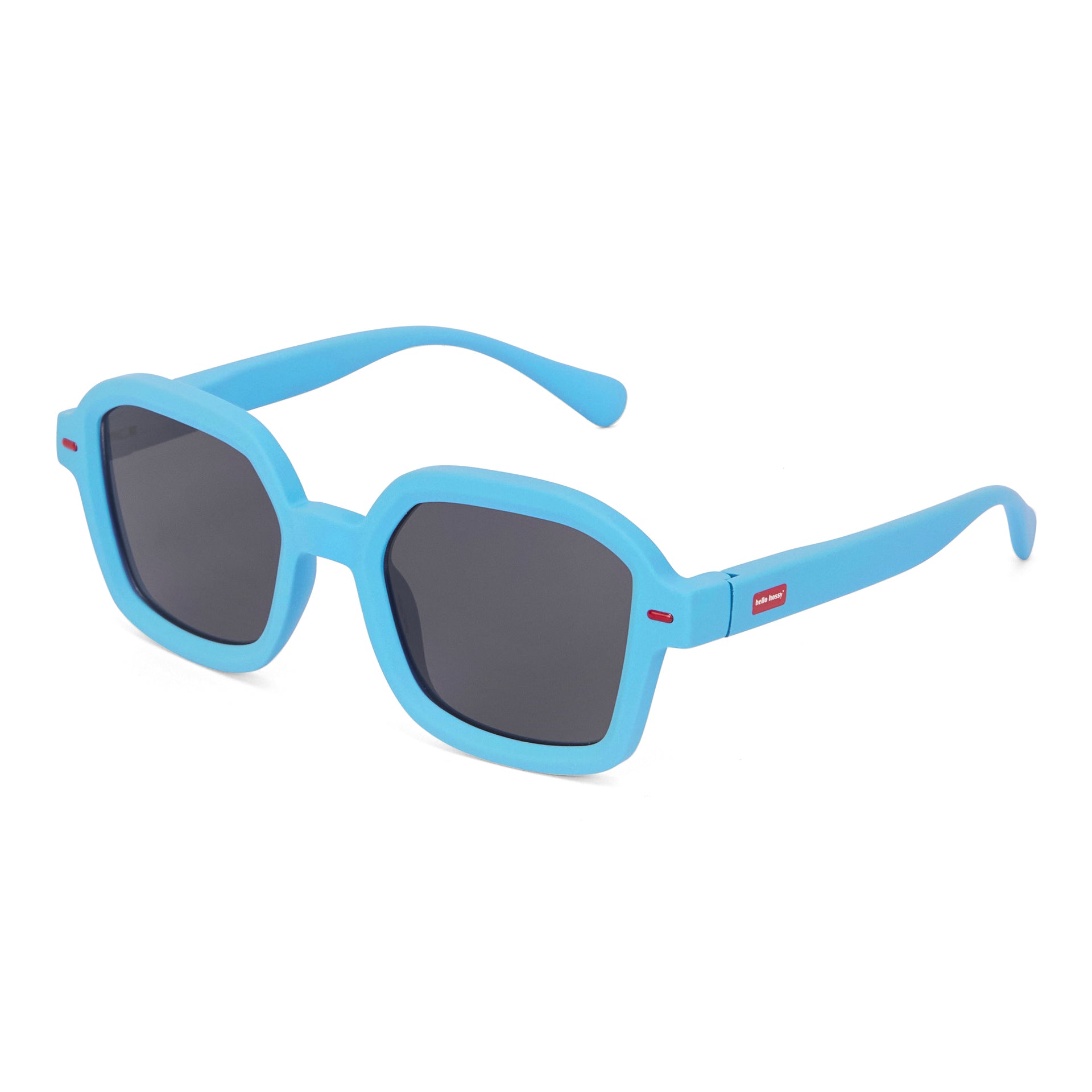 Sonnenbrillen für Kinder Blau Quadratische Gestellform breites Brillengestell Hello Hossy