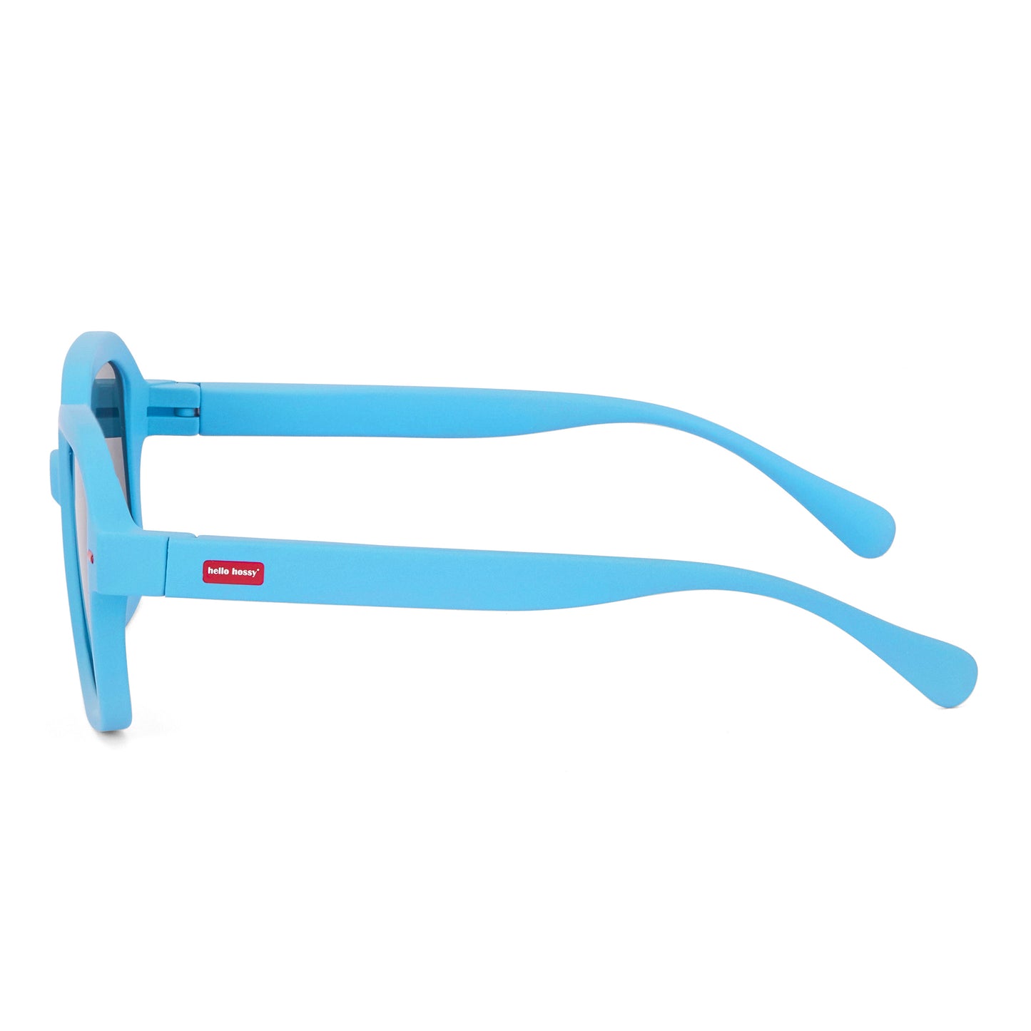 Sonnenbrillen für Kinder Blau Quadratische Gestellform matte Bügel Hello Hossy