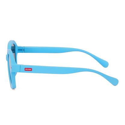 Sonnenbrillen für Kinder Blau Quadratische Gestellform matte Bügel Hello Hossy