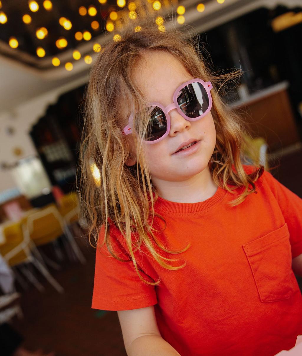 Sonnenbrillen für Kinder Rosa Runde Gestellform transparentes Brillengestell Hello Hossy