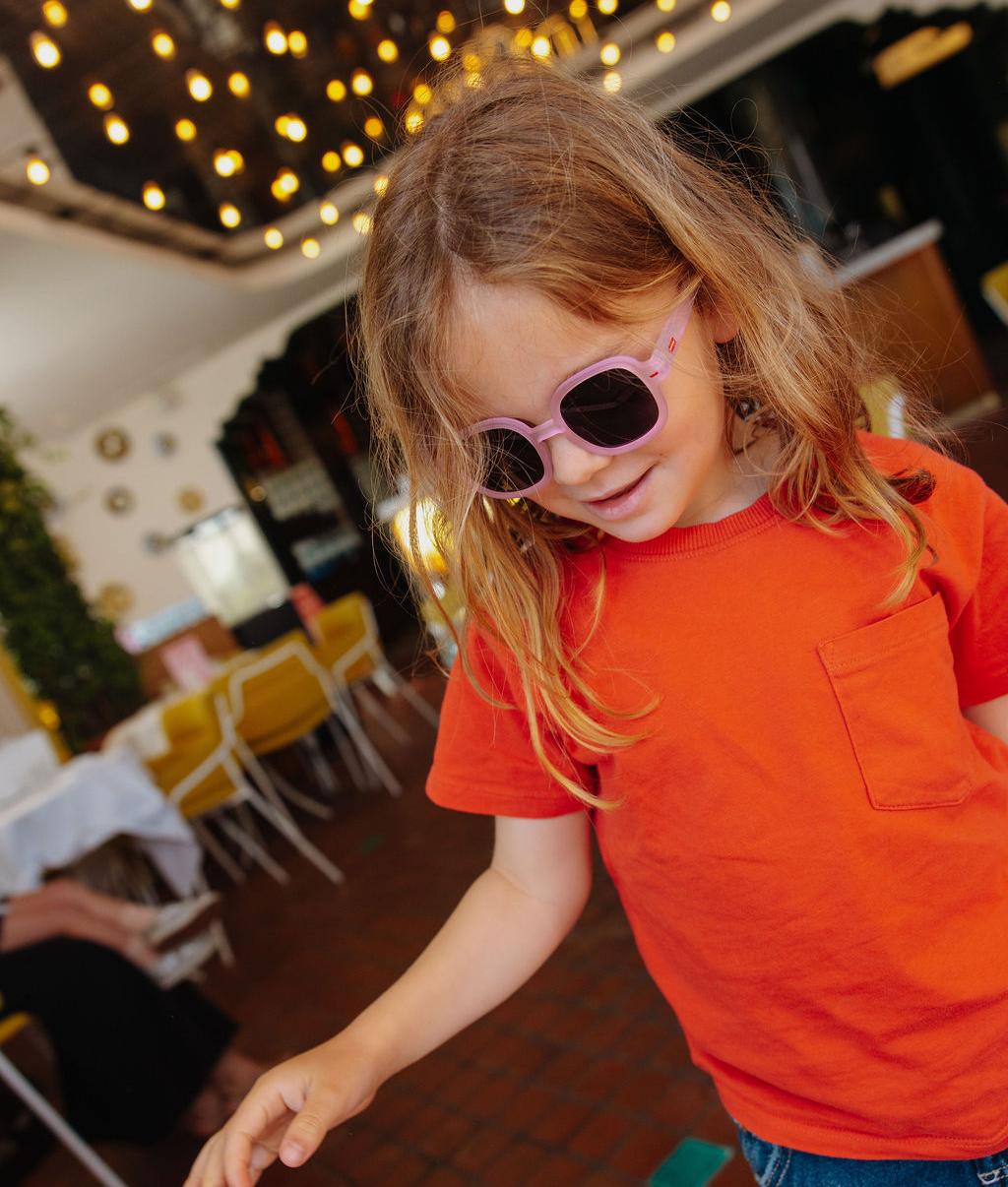Sonnenbrillen für Kinder Rosa Runde Gestellform dickes Brillengestell Hello Hossy