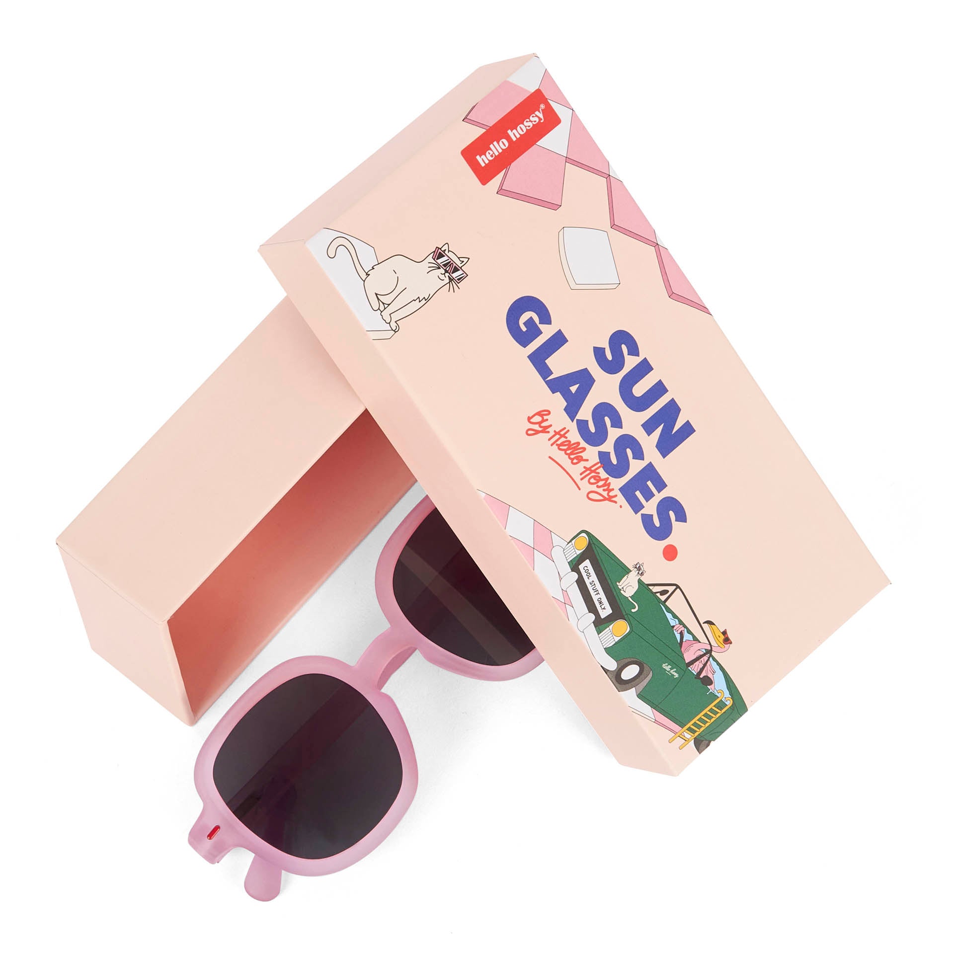 Sonnenbrillen für Kinder Rosa Runde Gestellform mit Verpackung Hello Hossy