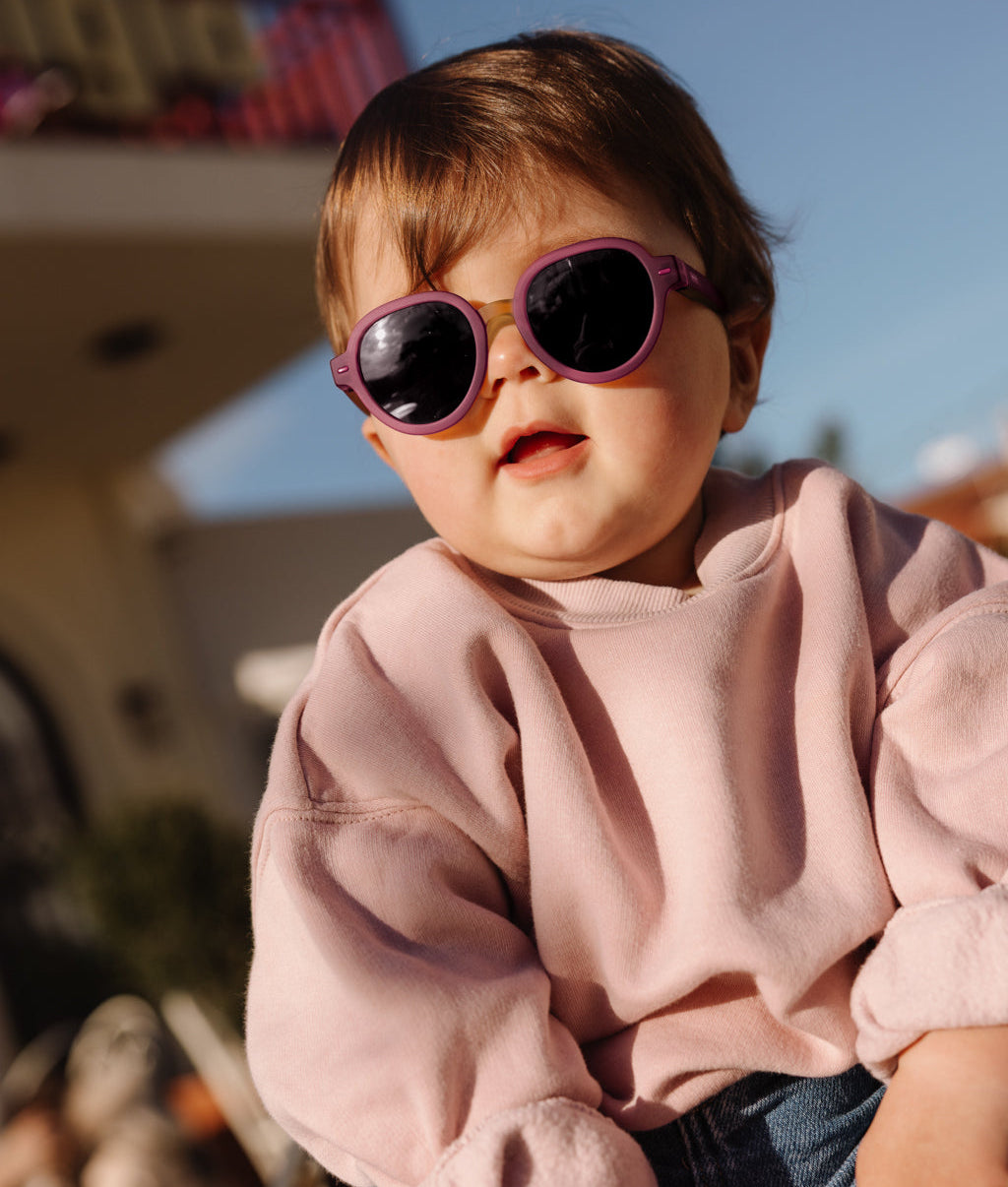 Sonnenbrillen Kinder Violett Runde Gestellform Babygröße Hello Hossy