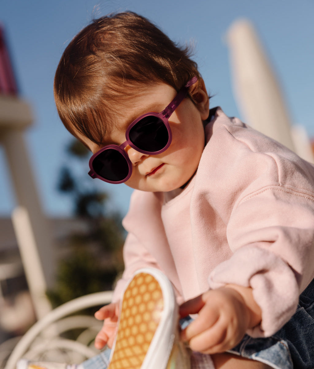 Sonnenbrillen Kinder Violett Runde Gestellform dickes Brillengestell Hello Hossy