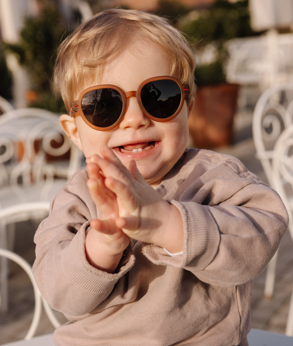 Sonnenbrillen Kinder Braun Runde Gestellform Babygröße Hello Hossy