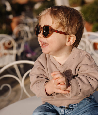 Sonnenbrillen Kinder Braun runde Gestellform Hello Hossy