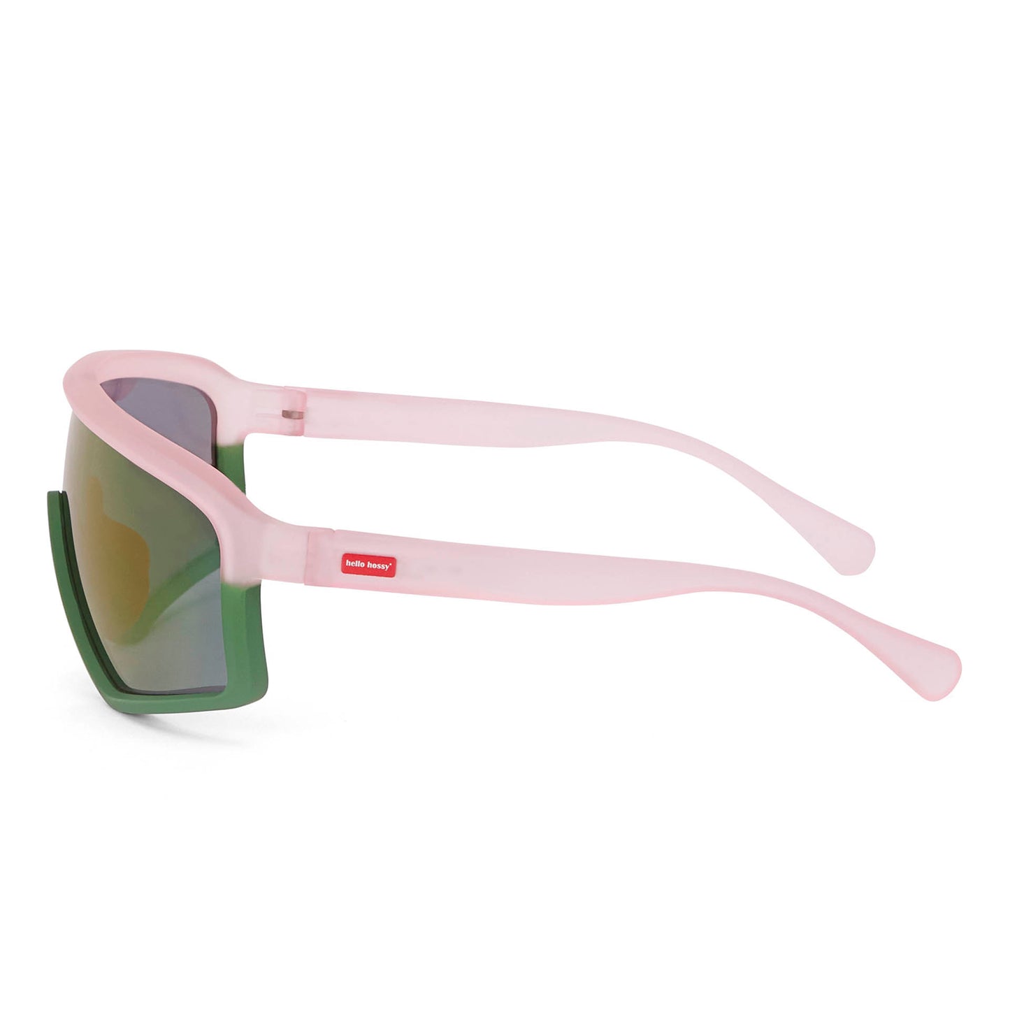 Sonnenbrillen für Kinder Rosa Grün Verspiegelte Brillenglass breite Form Hello Hossy