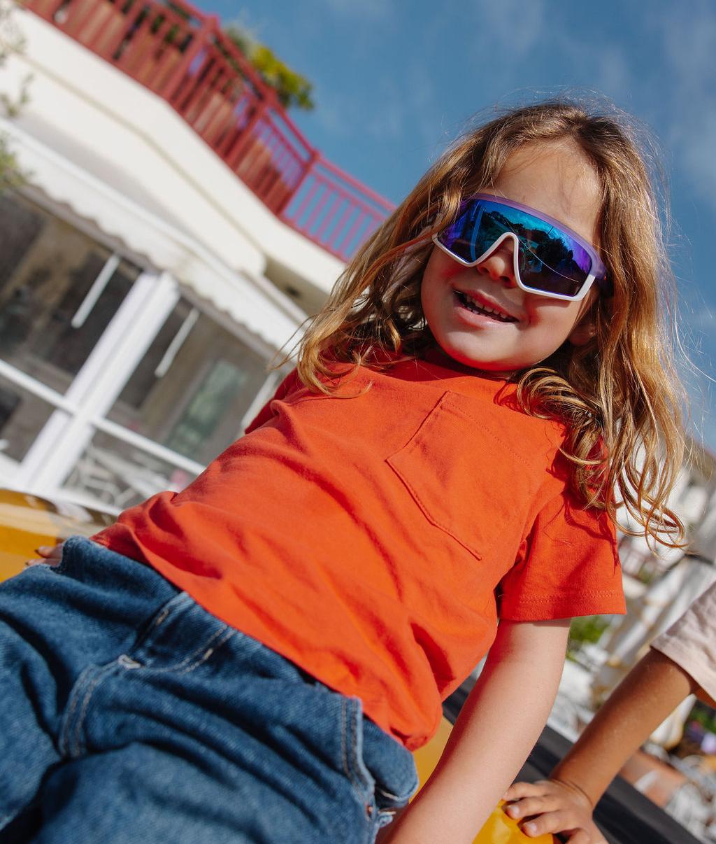 Sonnenbrillen für Kinder Violett Weiß Sportliche Gestellform verspiegelt Hello Hossy