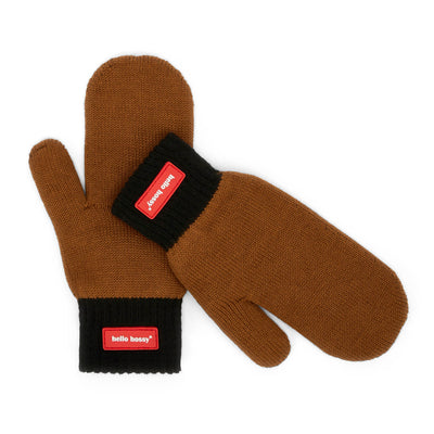 Moufles en maille bicolore Hotty Blacky pour enfant et bébé – vue à plat