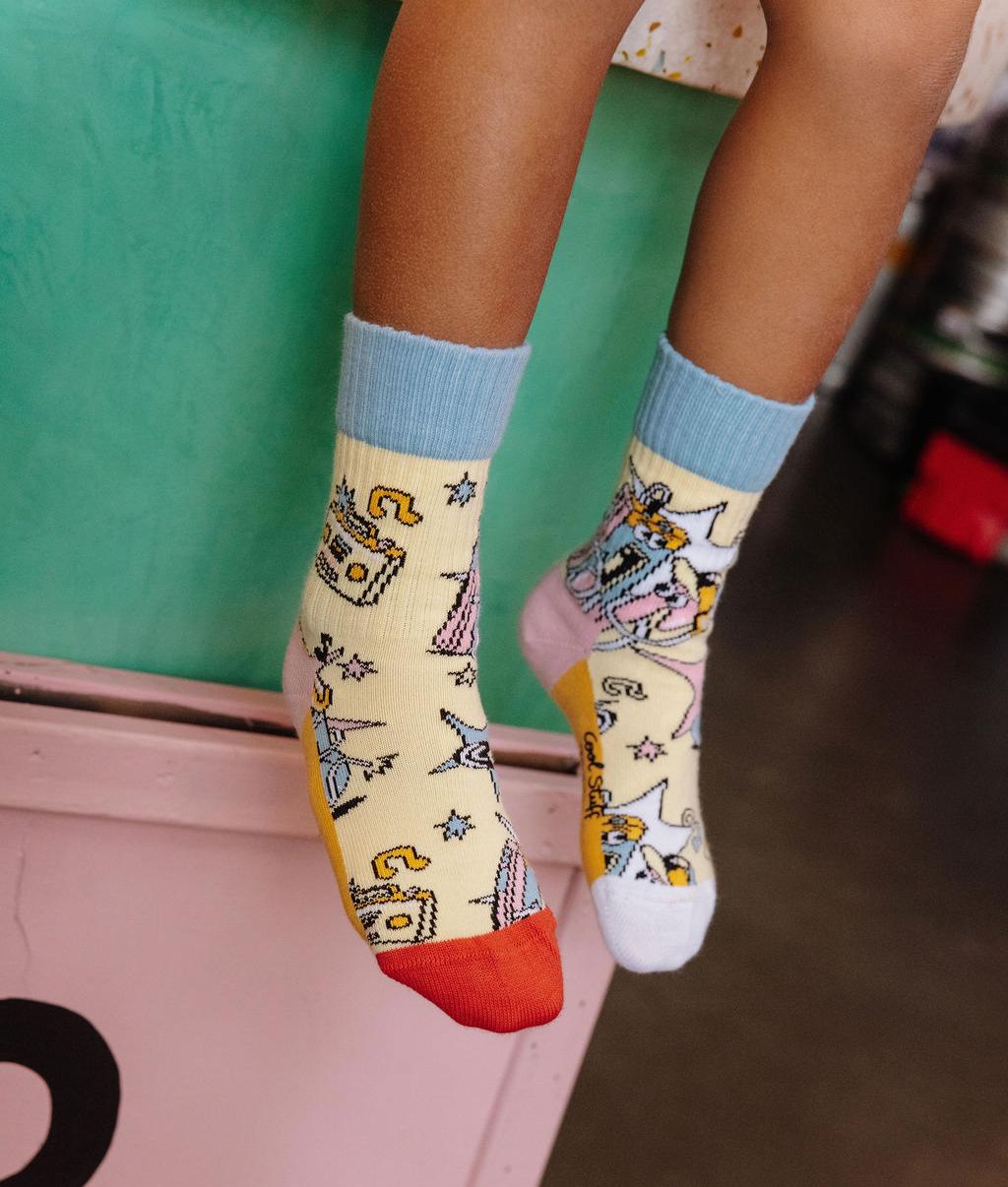 Kinder-Socken musik-aufdruck kontrastierende pastel-Farben Hello Hossy