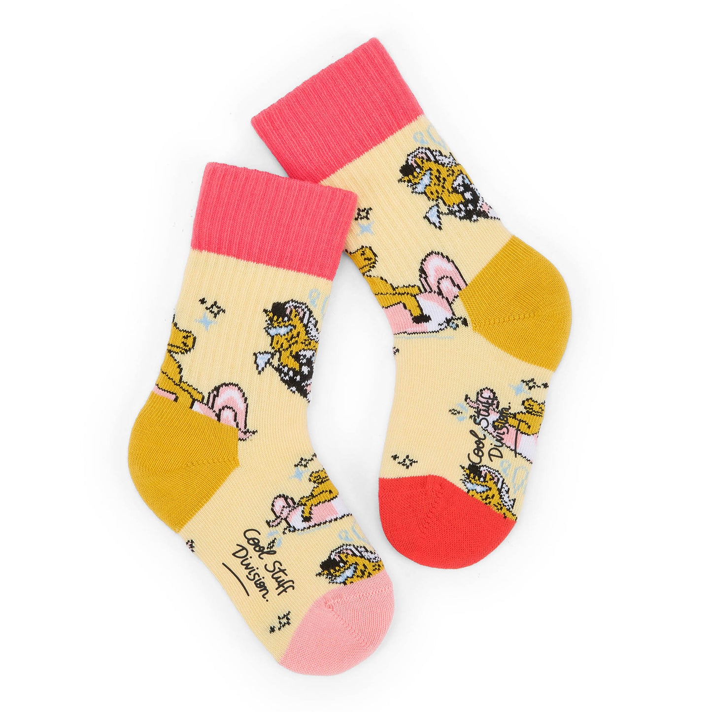 Kinder-Socken Gelb Einhorn-Muster Rosa Moutarde Hello Hossy