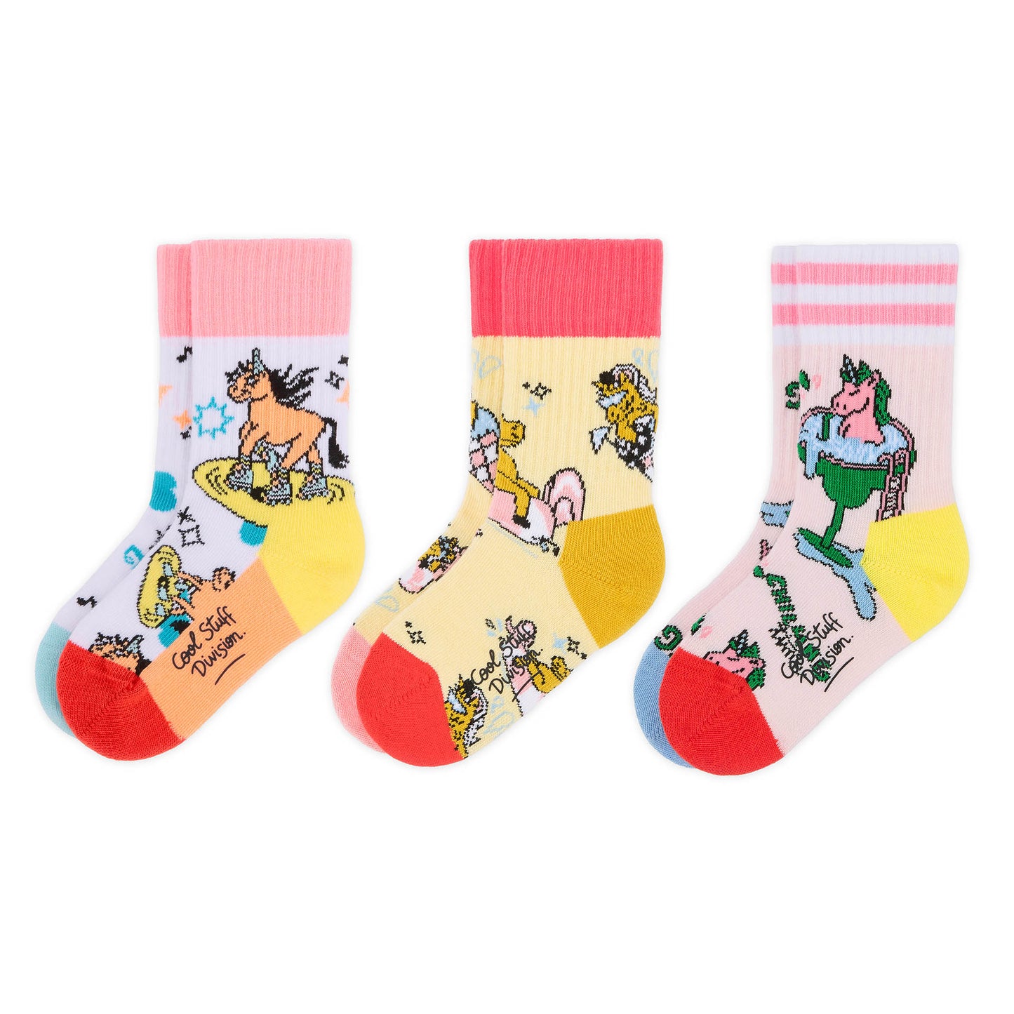 Kinder-Socken Einhorn-Aufdruck bunte Farben Hello Hossy
