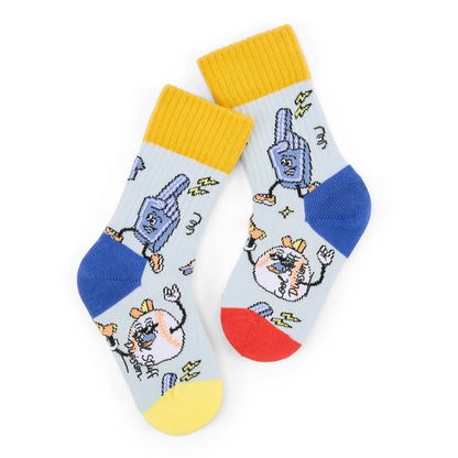 Kinder-Socken Sport-Motiv blau gelb rot Hello Hossy
