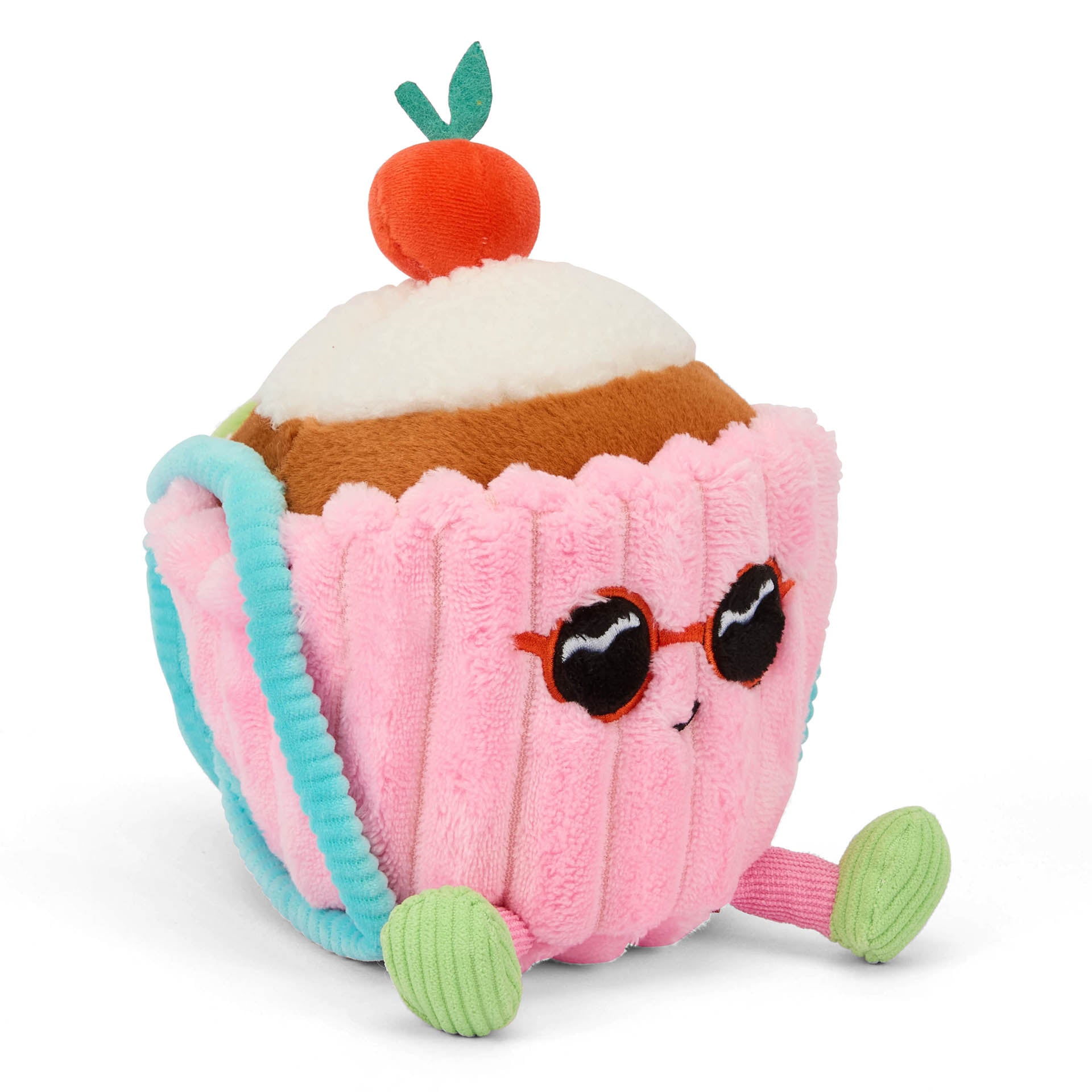 Peluche originale pour enfant Hello Hossy forme gâteau Cherry Cake – vue de 3/4